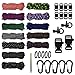 aufodara Paracord - Kit per artigianato in paracord, 12 colori, con chiusura a scatto, moschettoni, aghi da cucito e anello portachiavi, per braccialetti fai da te e corda per tenda (Bunt -A)
