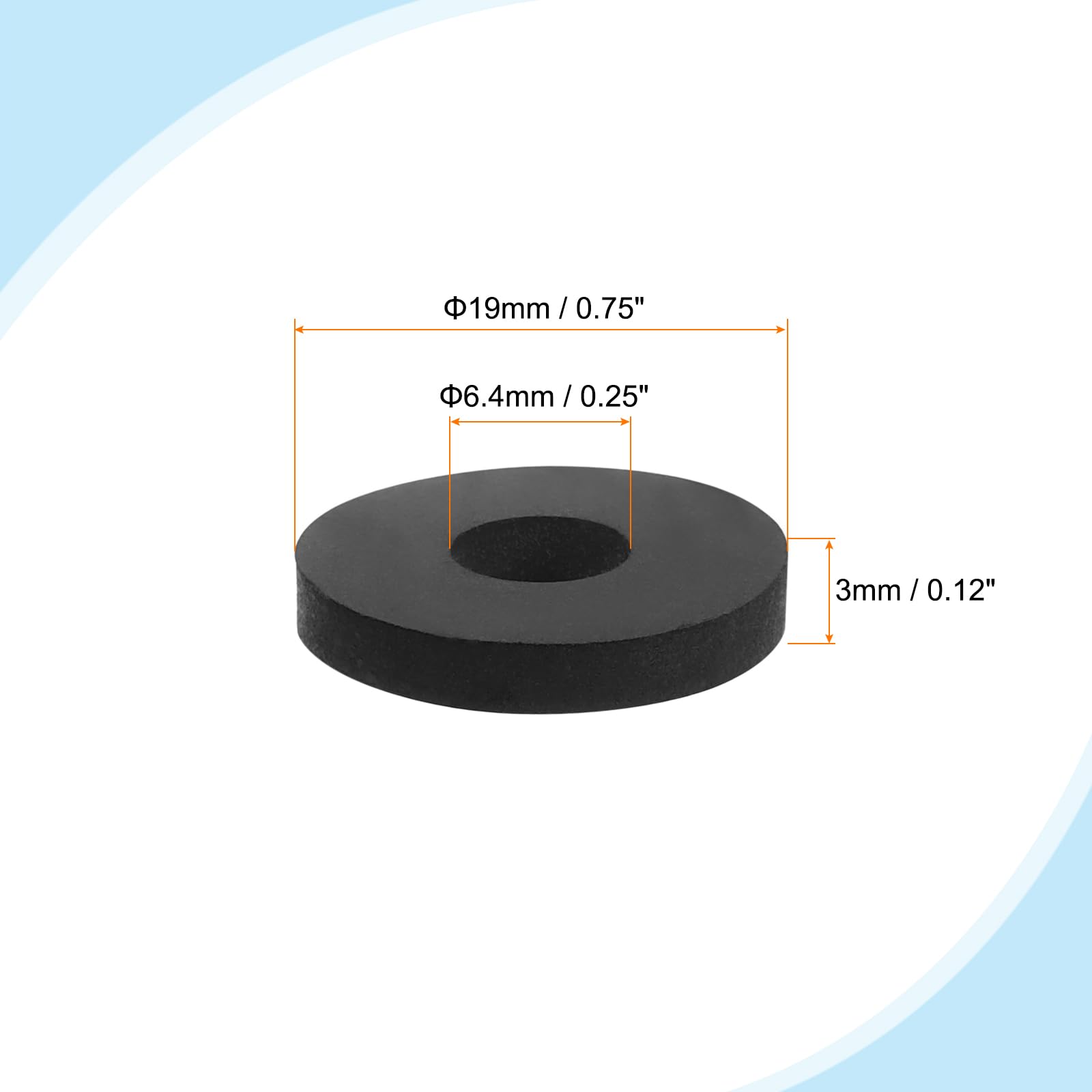 PATIKIL Flat Rubber Washers - Image 2