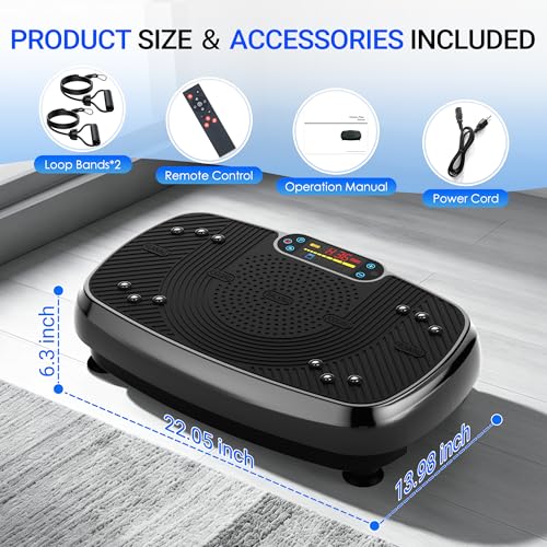 Image of Homesy Vibration Plate Exercise Machine, Vibrating Plate for Lymphatic Drainage, Full Body Shake Platform Board for Home Fitness and Fat Burning, Sport Gym Equipment for Women Men