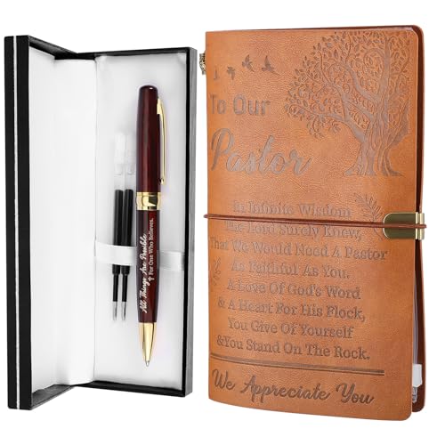 Cadeaux d'appréciation des pasteurs journal rechargeable stylo chrétien