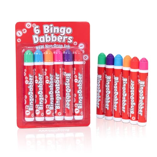 evelay Bingo Dabbers Marker, gemischte Farben, Stifte für Bingo-Tickets, Spiele, 6 Stück evelay Bingo Dabbers Marker, gemischte Farben, Stifte für Bingo-Tickets, Spiele, 6 Stück