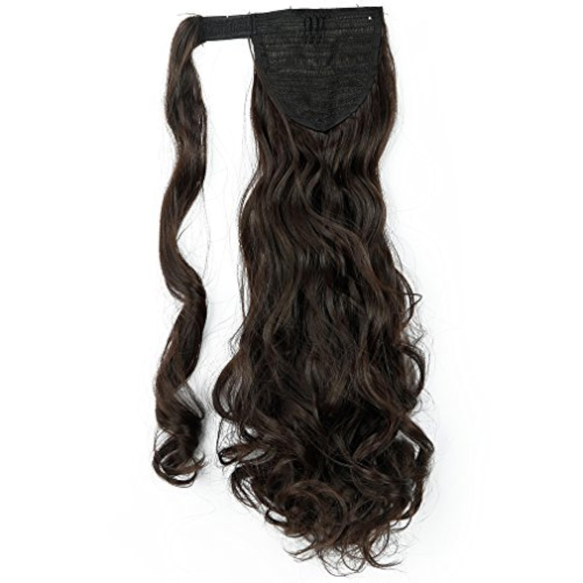 18" Curly Dark Brown Wrap Around Ponytail Hair Extensions