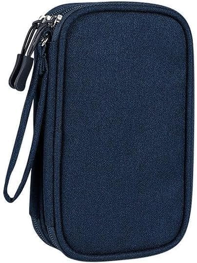 Gen?rico Organizador de cabos eletr?nicos, Bolsa de transporte ? prova d'?gua, Azul, Unissex, Casual com Z?per, Multifuncional