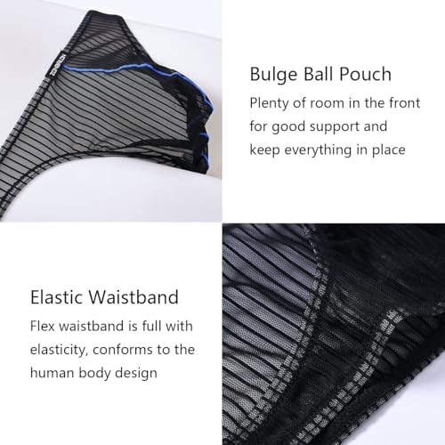 Men's Sexy Mesh Underwear Briefs See Through Low Rise Briefs with Pouch4