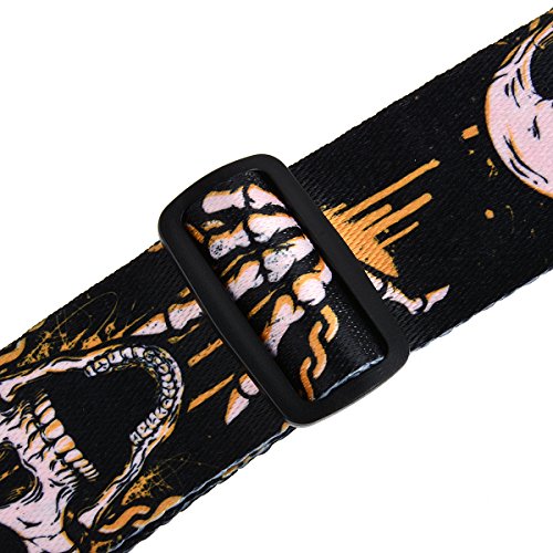 Simtyso Sangle réglable en cuir souple épais style crâne pour guitare électrique acoustique basse - Les Beatles, Paul McCartney, John Lennon, RIngo Starr, George Harrison Simtyso Sangle réglable en cuir souple épais style crâne pour guitare électrique acoustique basse – Image 7
