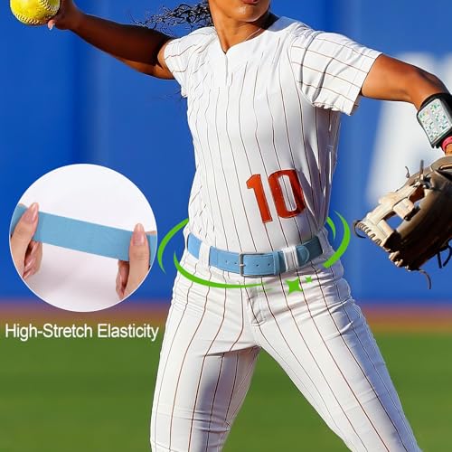 Image of XZQTIVE Baseball Softball Socks and Baseball Softball Belt Combo Set Knee-High Soccer Socks for Kids Youth Adult