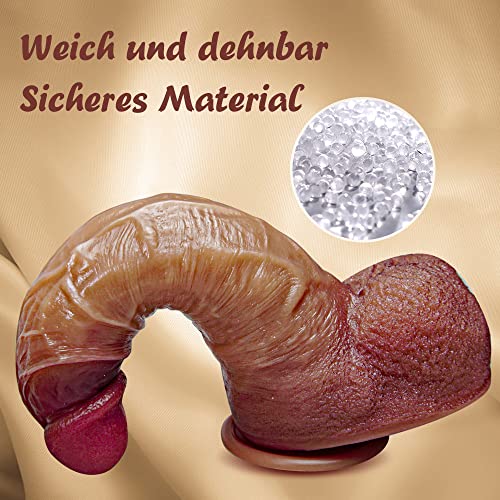 23.5cm dildo mit sperma spritzfunktion, riesen Penis mit starkem Saugnapf für freihändiges Spielen, großer realistischer, Silikon, dickes Spielzeug für damen, G-Punkt frauen und Männer Anal, xxl – Bild 5