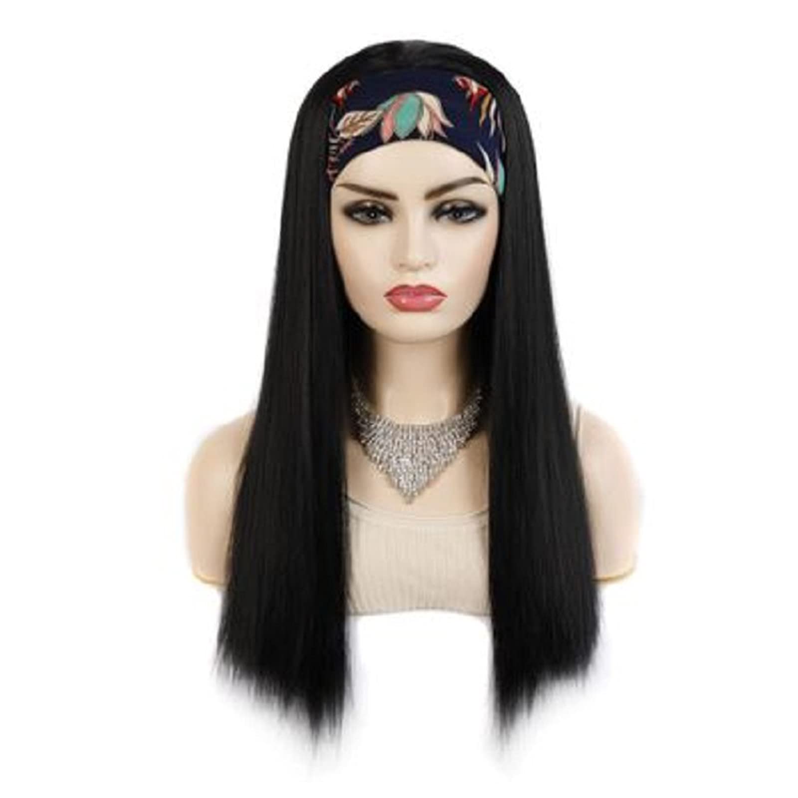 Perruque bandeau longs cheveux raides LWZ lissés de 3 couleurs