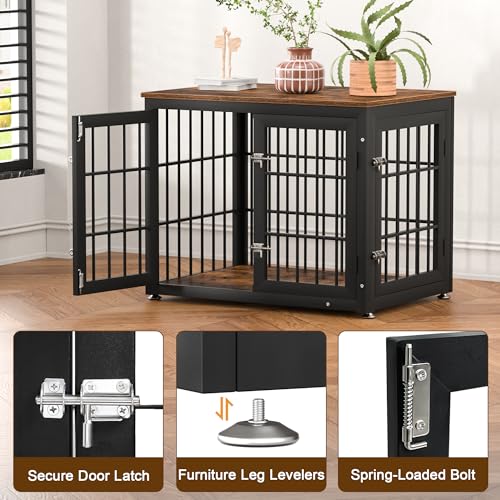 image for rehomerance 32 Inch Heavy Duty Dog Crate Furniture for Medium and Smal