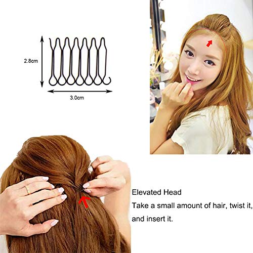 6 Pcs U Shape Hair Finishing Fixer Comb, Invisible Hair Holder, U Pin Hair Clips for Thick Hair, Bobby Pins, Hair Updo Accessories for Small Broken Hair, Hair Styling Tools for Girls and Women - Thumbnail 2
