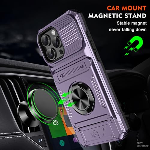Coque iPhone 16 Pro Max 6,9" violette antichoc range-cartes - 3