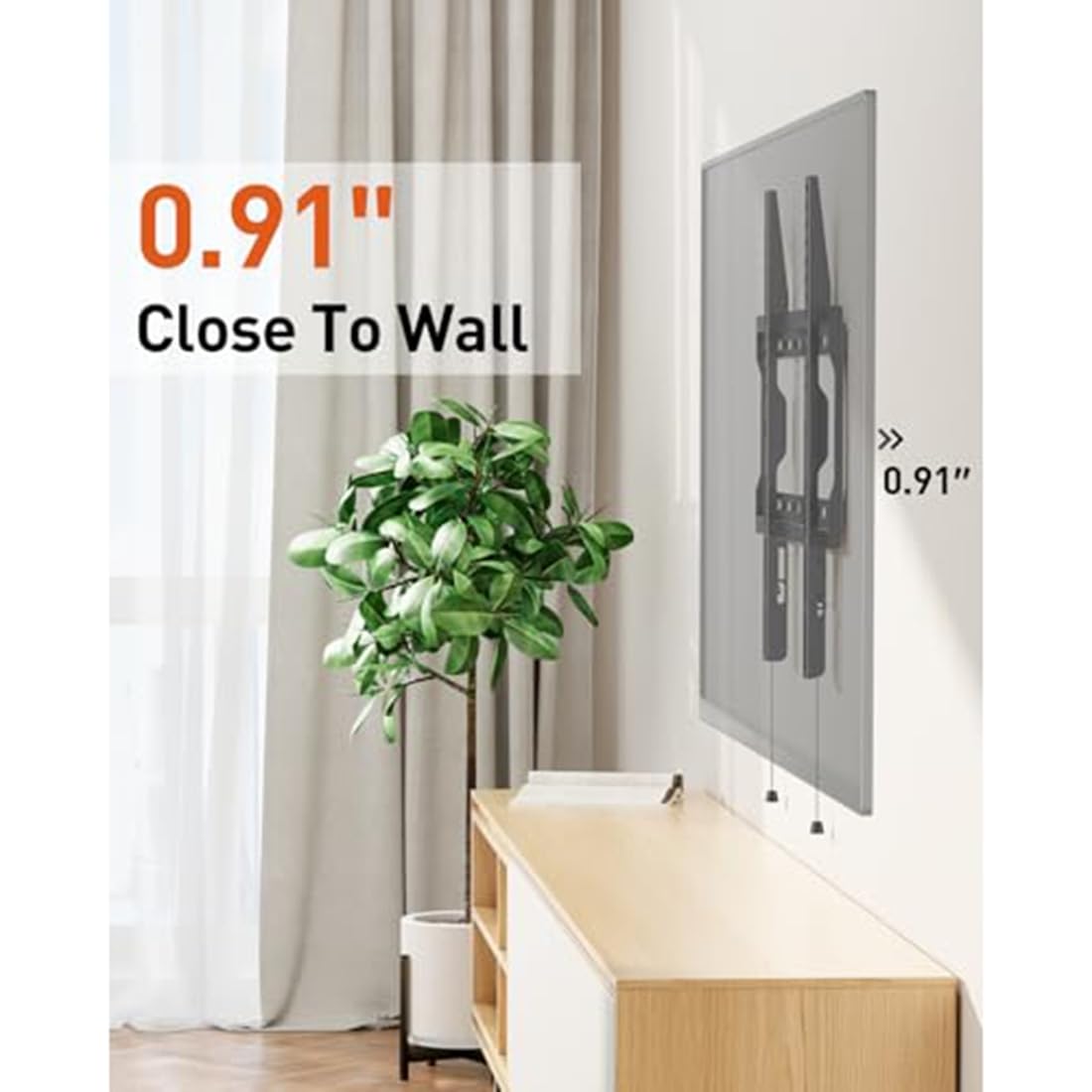 Supporto A Muro Fisso per TV, Supporto Ultra Sottile per Schermi Piatti LCD e Plasma, Max