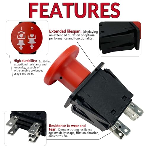 Image of 01545600 00522100 PTO Switch 5 Terminals 430-401 10 AMP for Arens Graely ProMster ztx 260z 34z Zoom 2148XL ZTR 2050 34 Zero 1844 2148 Ikon-XD Deta Series 6201 Red