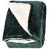 Life Comfort Microfiber Plush Polyester 60”x70” Large All Season Blanket for Bed or Couch Ultimate Sherpa Throw, Blue Green