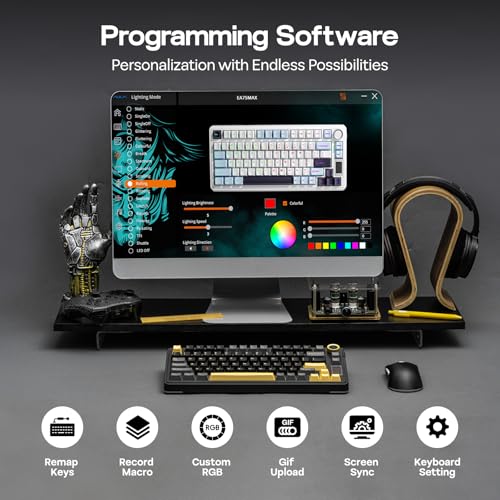 Image of EPOMAKER X Aula EA75 MAX Wireless Gaming Keyboard with Screen Knob Numeric Keyless Wireless Bluetooth USB 2.4Ghz Hot Swap Wired Pre-Lubricated Switch RGB Backlight PBT Keycap Creamy Gasket 75%