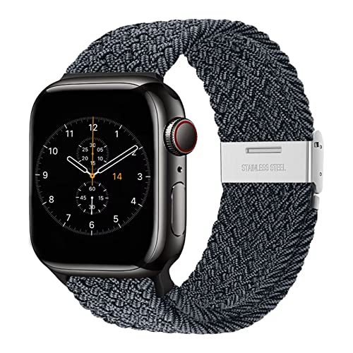 Bracelet Tressé Compatible avec Apple Watch - 49mm 45mm 44mm 42mm Bracelet Elastique Sport pour Apple Watch Femmes Hommes, Bracelet Remplacement Réglable en Nylon pour iWatch Ultra/SE/8/7/6/5/4/3/2/1