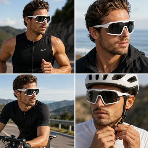 Image of Photochromic Z87 Safety Sports Sunglasses for Men Women, ANSI Z87 TR90 Frame UV400 Protection for Running Cycling