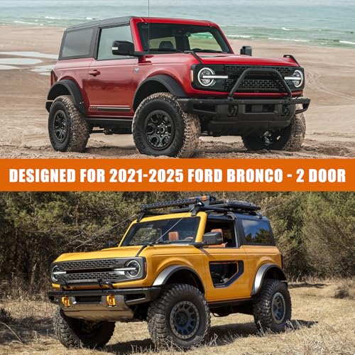 Image of Waterproof Car Covers Replace for 2021-2025 Ford Bronco 2 Door, 6 Layers Silver All Weather Car Cover with Zipper Door & Windproof Bands for Snow Rain Dust Hail Protection