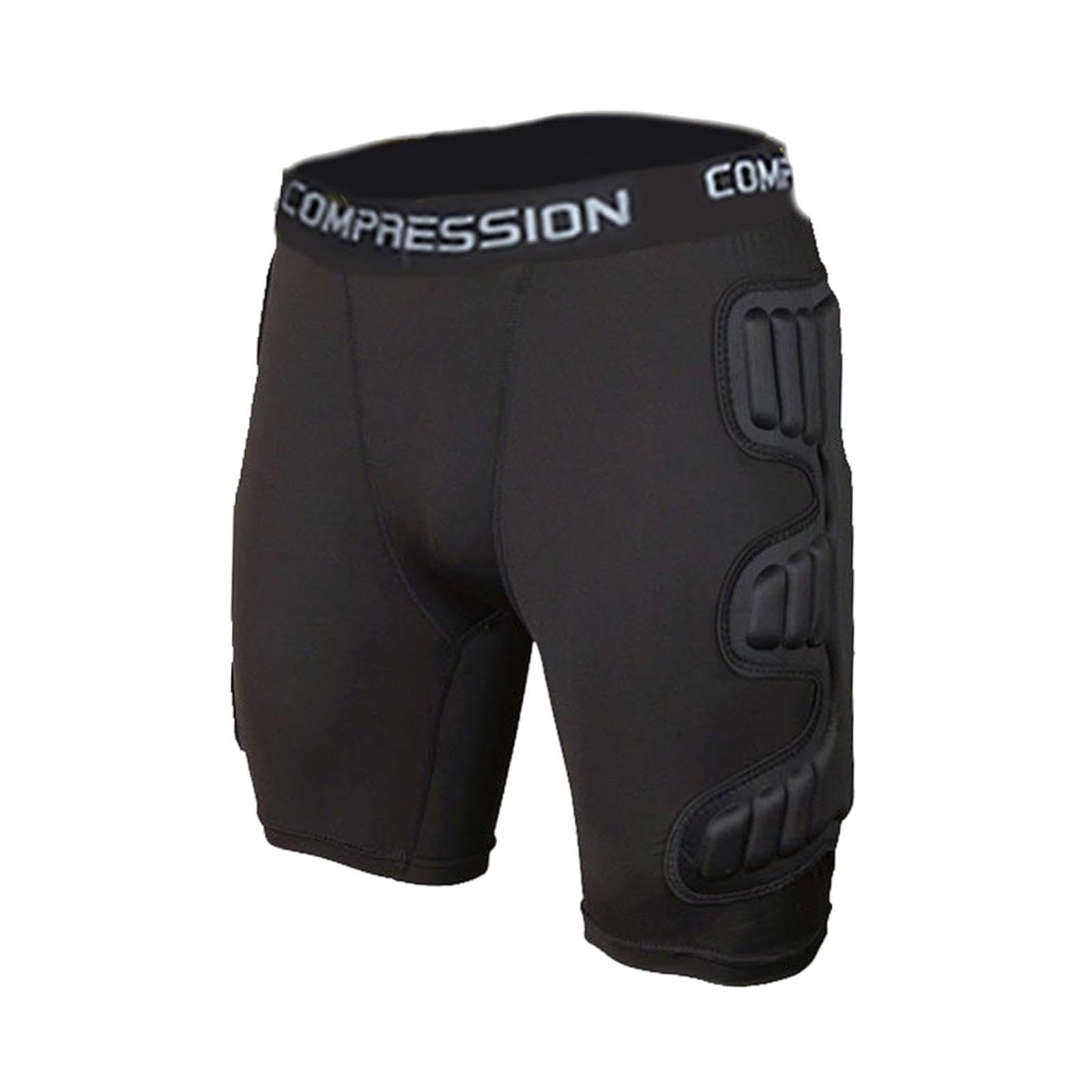 Perfeclan Short de Gardien de But, Short de Protection avec Coussinets Cuisses, Pantalon Rembourré Anti-Chocs, Respirant, Ceinture Élastique Ajustable, pour Football et Rugby