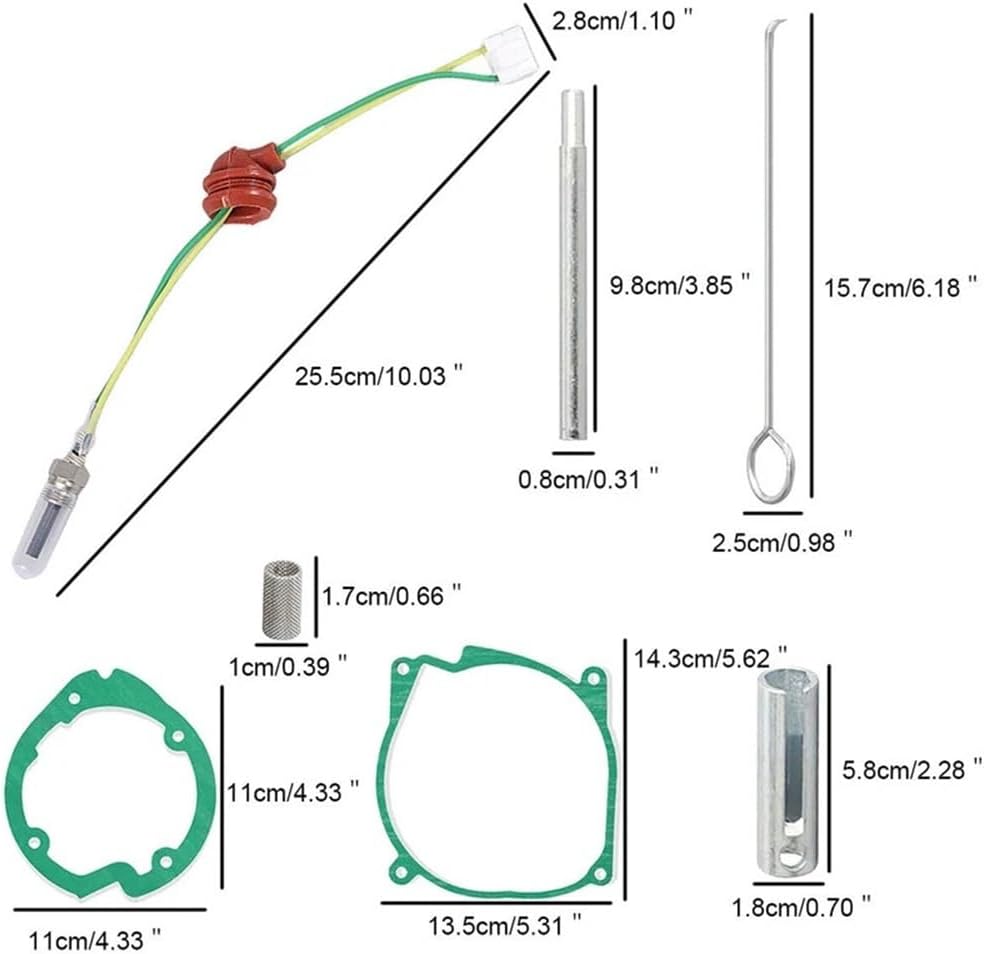 Car Air Diesel Gasket Ceramic Glow Plug Kit Compatible with 12V 2KW 5KW 8KW Chinese Diesel Heater Parking Heating Kit Heater Parts(A)