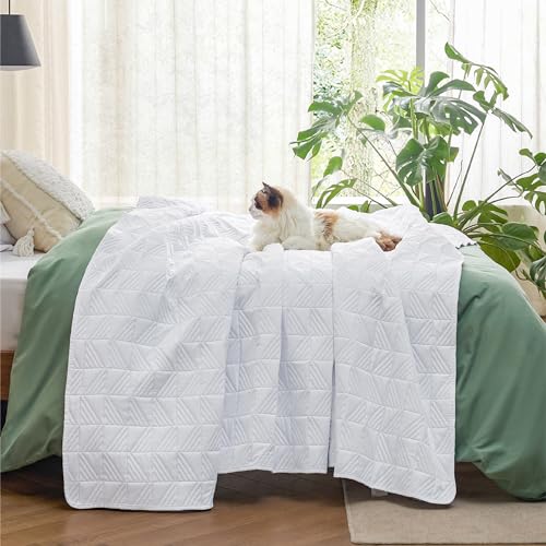 Image of Bedsure Twin Quilt Bedding - Soft Ultrasonic Twin XL Bedspread - Dark Green Coverlet Quilted Bedding - Lightweight All-Season Comforter for All Seasons, 68x86 Inch