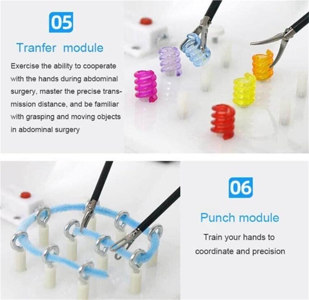 Coffret de formation à la chirurgie laparoscopique, 4 instruments chirurgicaux, 6 modules de formation, caméra droite, accessoires, faible encombrement, facile à transporter