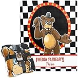 Get Trend Five Nights at Freddy's Fleece Blanket 130x150cm, Super Soft Cosy Throw Blanket for Bed & Sofa, Warm Lightweight & OEKO-TEX Certified (Black FNF)