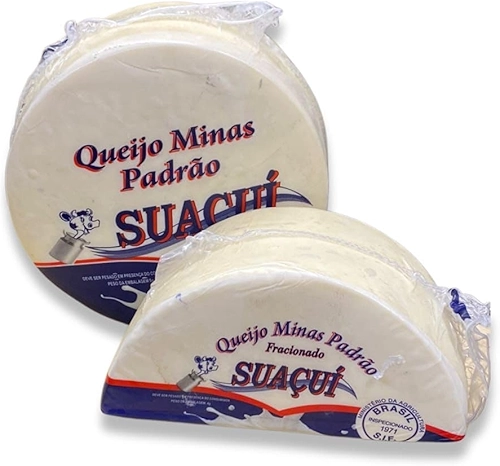Queijo Minas Padrão Suçuí - Inteiro 800g ou Meia Lua 400g | Produzido em Minas Gerais | Textura Cremosa e Sabor Suave | Ideal para Cafés, Lanches, Sanduíches e Tábuas de Frios | Produto Autêntico com Selo SIF (PEÇA 400G)
