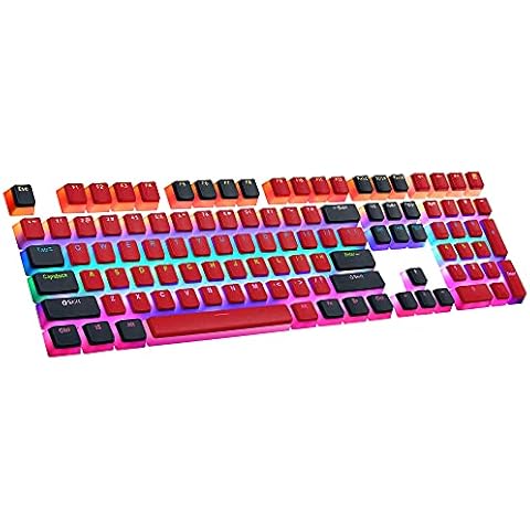 USHOW Pudding Keycaps, OEM Profile Custom Keycap Set Double Shot PBT Keycaps Keyset for Mechanical Gaming Keyboard(Only Keycaps) Cover
