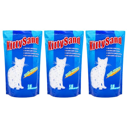 KittySand Crystal Cat Litter 3 x 5L Value Pack (15L Total) 99% Dust-Free Odour Control Low Tracking | Premium Silica Gel