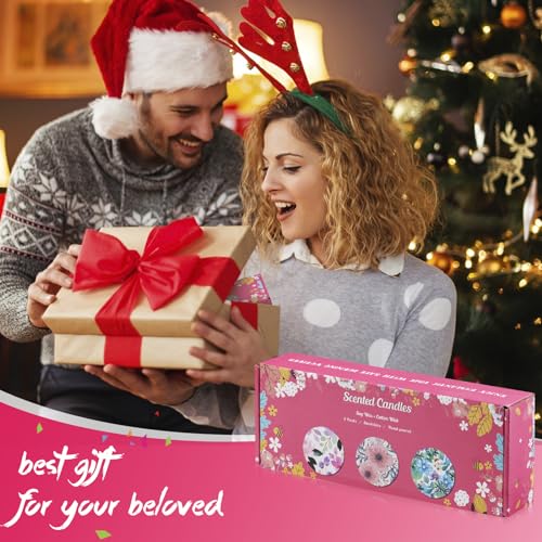 Hausware-3-Pack-Scented-Candles-25-oz-Aromatherapy-Candles-with-Floral-ScentsSoy-Candles-Set-with-72H-Burning-TimeIdeal-Gift-for-WomenMagnoliaJasmineRose