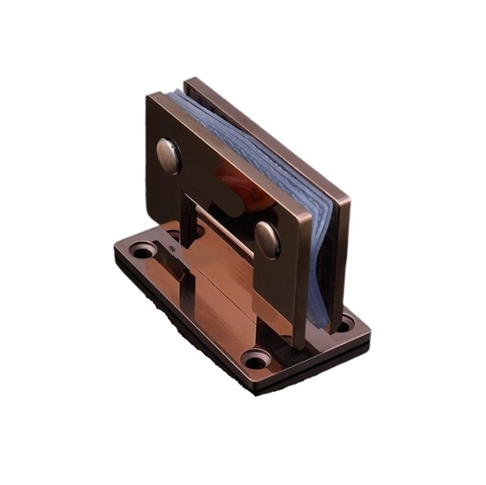 Padgcnor Rose-Gold Bathroom Glass Door Hinges Precision Cast Stainless Steel Shower Room Glass Door Hinge Bathroom Clip 90 Degree Two-Way Gate Clamp(Rose-Gold)