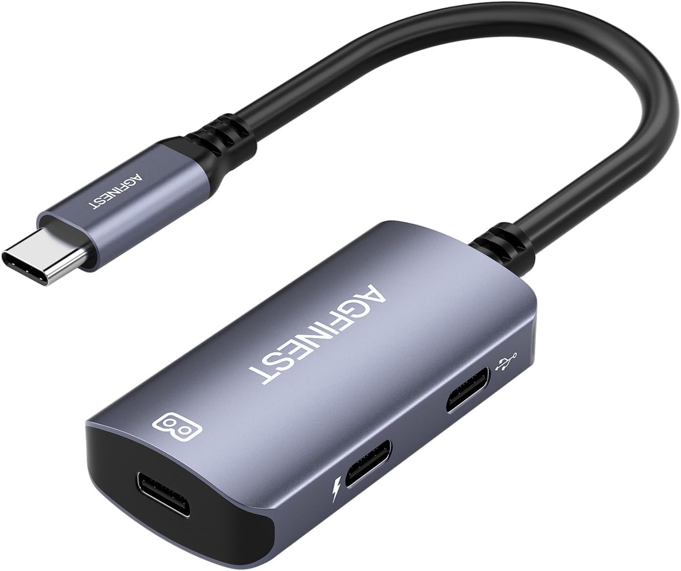 Adaptateur de Lunettes AR, USB C vers Lunettes AR avec Charge PD100W, 4K@60Hz Compatible avec iPhone 15/16 /Laptop/Lunettes Viture/Rokid/Xreal AR/Rayneo（Interface Périphérique USB-C