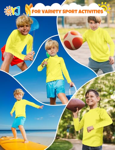 Image of Boys Rash Guard Swim Shirt Long Sleeve Rashguard UPF+ 50 SPF Sun Water Surfing Shirts for Toddler Kids Youth Teen 2T-16Y
