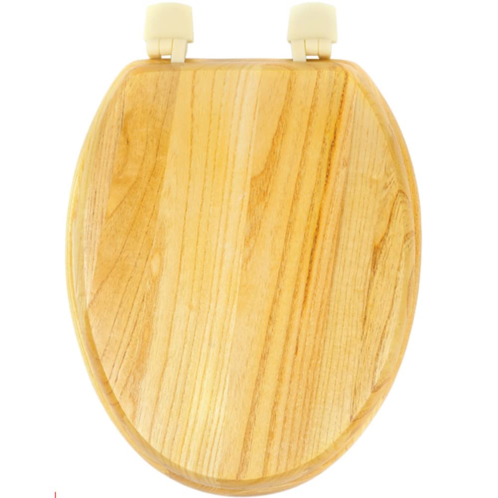 FLYIODFCXV Toilet seat, Wooden Toilet Seat With Non-Slip Bumpers Easy Clean Lid For Standard Toilets(U)