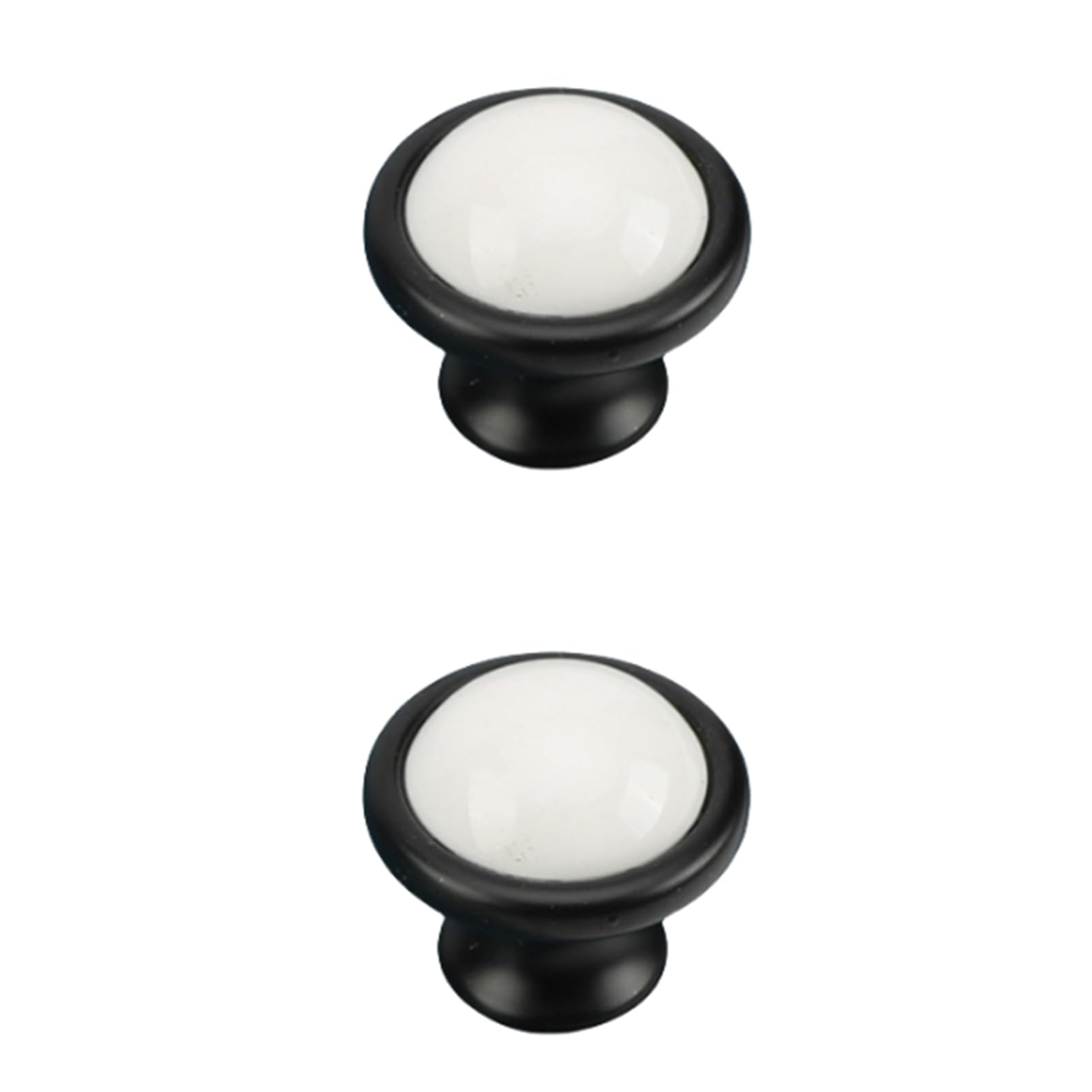 RSWZSFL 2 Pack Ceramic Handles European Style Vintage Drawer Handles Cabinet Door Handles Cupboard Handles Wardrobe Handles Furniture Handles Zinc Alloy Kitchen Door Knobs (Black+White,Single Hole)