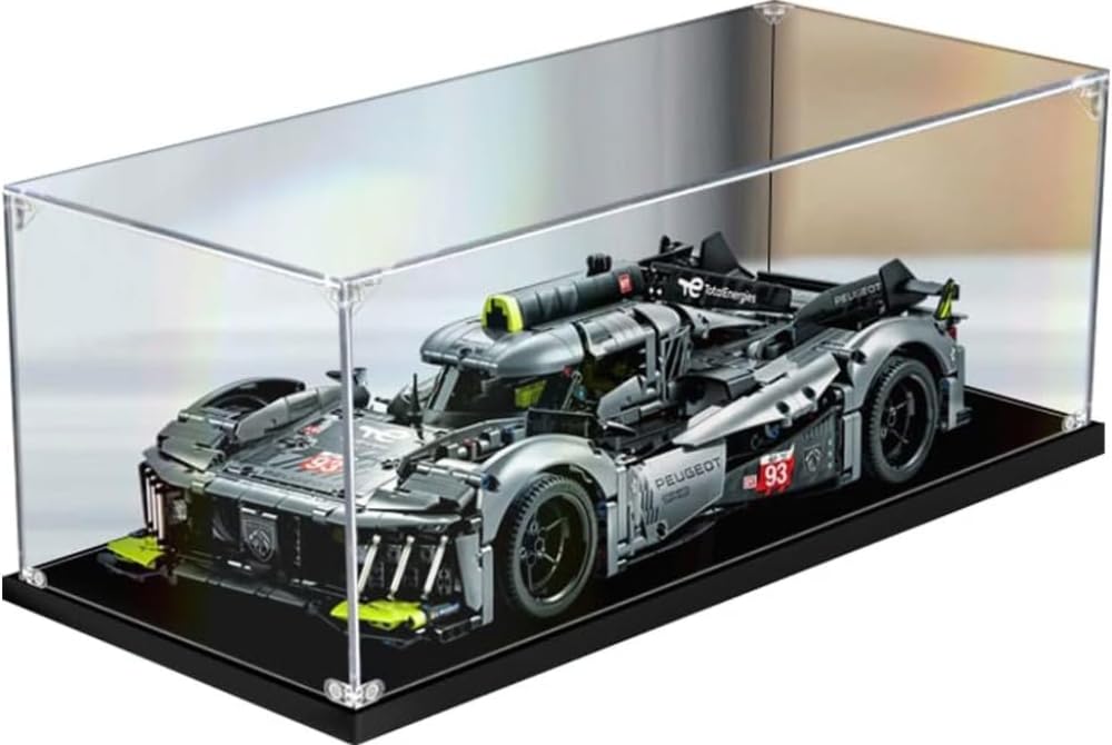 JUCYJULY Acrylic Display Case for 42156 Peugeot 9X8 Sports Car, Clear, Transparent, Dustproof, Waterproof, 62 x 30 x 20 cm