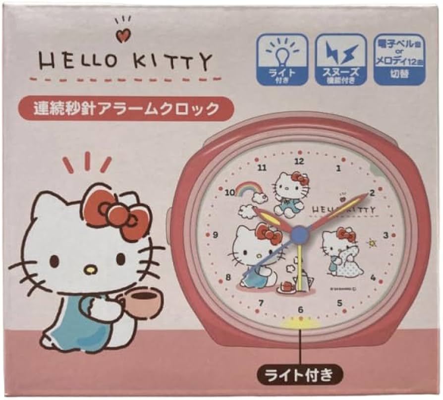 Amazon.co.jp: サンリオ 目覚まし時計 アナログ 置き時計 連続秒針
