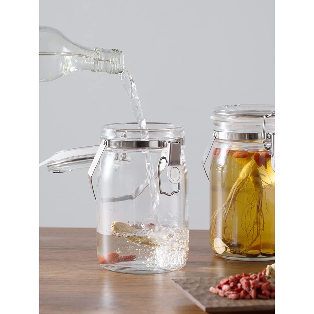YYDS Vorratsdose für die Küche, transparent, mit tragbarer Einweichglasflasche zum Einweichen und Gären, Fassungsvermögen: 1 l, 2 l, 3 l, 4 l