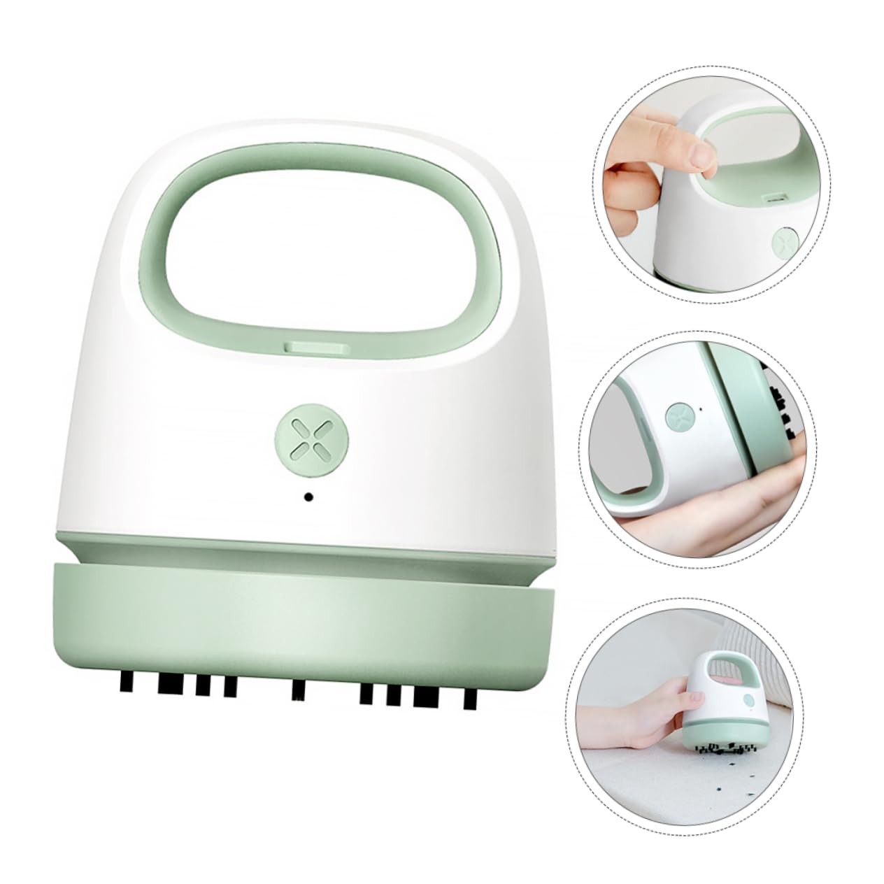 Aspirapolvere Portatile da Tavolo Mini Aspiratore senza Fili Design Ergonomico per Pulire Polvere e Peli in Abs su Scrivania o Auto