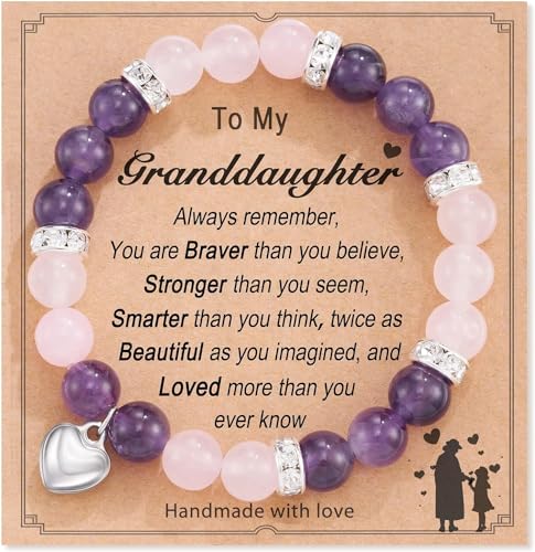 Image of Granddaughter Gifts - Beautifully Packaged Granddaughter Stone Bracelet