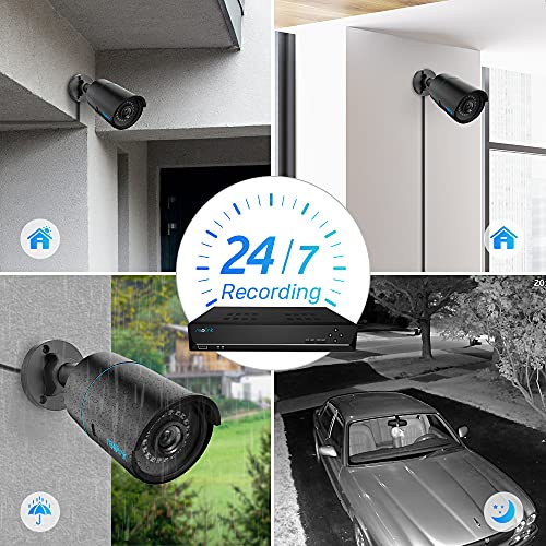Reolink 5Mp 8Ch Poe Security Camera System, 4Pcs 5Mp Wired Poe Ip Cameras Outdoor With Person Vehicle Detection, 4K 8Ch Nvr With 2Tb Hdd For 24-7 Recording, Rlk8-510B4-A Black #TOP3