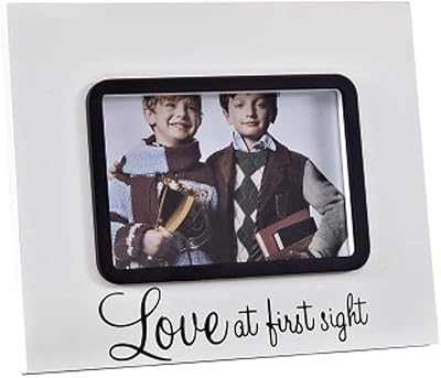Wooden Nursery Room Decorative Picture Frame 6 Inches Baby Girl/Baby Boy Picture Frame (Black Love at First Sight)