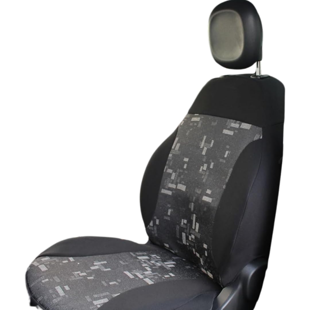 Italfodere - Coprisedili in Tessuto Compatibili con Fiat Panda 3ª Serie 2012> - Anteriori e Posteriori - Facili da Installare - Resistenti e Lavabili - Accessori Auto Interni - Made in Italy - Grigio