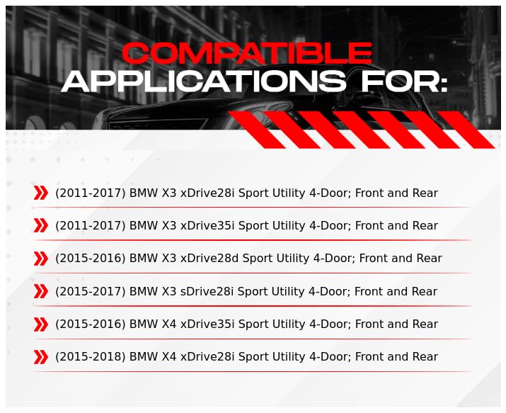 Image of R1 Concepts Front and Rear Brake Kit Fits 2011-2017 BMW X3; 2015-2018 BMW X4| Ceramic Pads, Drilled Slotted Rotors| Hardware, Sensor Wire| 12.9 inch Front & 13.0 inch Rear
