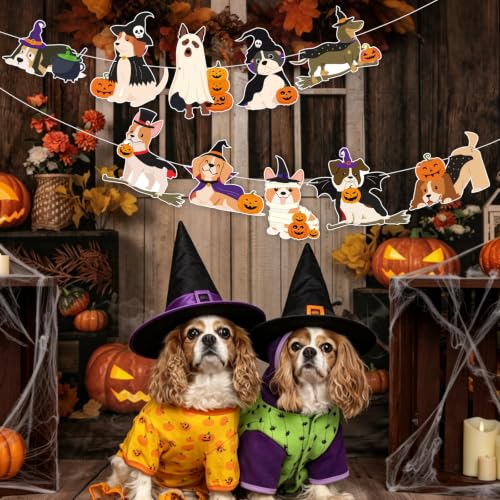 Image of Halloween Dog Banner Party Decorations for Pet Halloween Birthday Party
