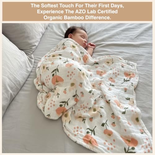 Image of DOTMOM Premium Organic Bamboo Baby Swaddle Wrapper Receiving Blanket | Hypoallergenic, Antibacterial & Highly Breathable, Super Soft Receiving Wrap Essential For New Born Baby