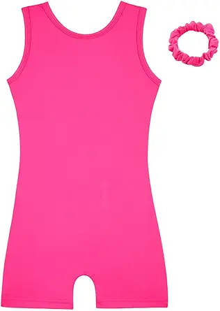HOZIY Gymnastics Leotards for Girls with Shorts Biketards Dance Tumbling Outfits Matching Scrunchies 1-12 Years Old