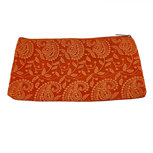 Image of DMS RETAIL Embroidered Chikankari Lucknowi Clutch Purse For Women Return Gift Favour Shagun Purse For Ladies Pack Of