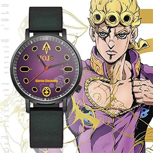 yuanqing 腕時計 ジョジョの奇妙な冒険 空条承太郎 ジョルノ・ジョバァーナ ウォッチ クォーツ時計 軽量 人気 アニメ キャラクター 印象風 時計コスプレ道具 小物 周辺 萌えグッズ アクセサリー ギフト プレゼント (A)